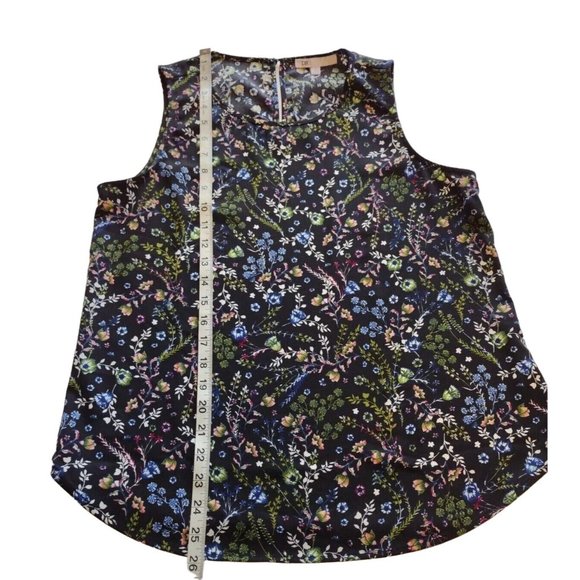 DR2 Top Womens Small Sleeveless Floral Keyhole Neck - Picture 6 of 11